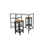 Zestaw Barowo - Jadalniany z Metalu , Blat Biały Płyta MDF  Stół +2 Taborety Model  ZETS-22